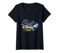 Women's Disney Minnie Mouse My First Disney Cruise Fireworks V-Neck T-Shirt