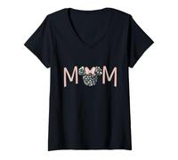 Womens Disney Minnie Mouse Spring Florals Mom V-Neck T-Shirt