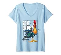 Womens Disney Moana Hei Hei Boat Snack? V-Neck T-Shirt