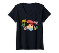 Womens Disney Moana Numbers "2" Second 2nd Birthday Party Gift V-Neck T-Shirt