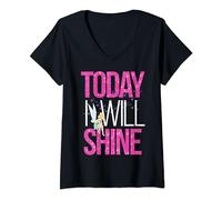 Womens Disney Peter Pan Tinker Bell Today I Will Shine V-Neck T-Shirt