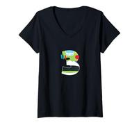 Womens Disney & Pixar Buzz Lightyear Numbers 3 Third 3rd Birthday V-Neck T-Shirt