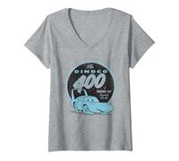 Womens Disney Pixar Cars The King Dinoco 400 Series V-Neck T-Shirt