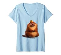 Women's Disney Pixar Hoppers Happy Smile King George V-Neck T-Shirt