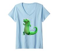 Women's Disney Pixar Hoppers Tom Lizard Angry Pose V-Neck T-Shirt