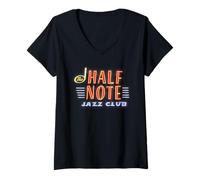 Womens Disney Pixar Soul Half Note Jazz Club Neon Logo V-Neck T-Shirt