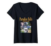 Womens Disney Pixar Up Paradise Falls Adventure is Out There Panels V-Neck T-Shirt
