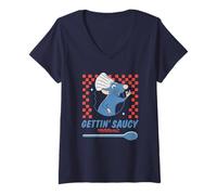 Womens Disney & Pixar's Ratatouille Remy Gettin' Saucy Restaurant V-Neck T-Shirt