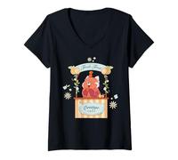 Womens Disney & Pixar's Turning Red Panda Mei Orange Fruit Cute V-Neck T-Shirt