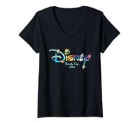 Womens Disney Princess Letters Logo Family Trip Matching 2026 V-Neck T-Shirt
