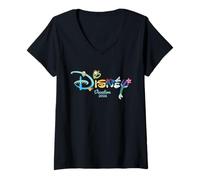 Womens Disney Princess Letters Logo Matching Disney Vacation 2026 V-Neck T-Shirt
