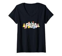 Womens Disney Princess Squad Papa Family Trip Vacation Reunion V-Neck T-Shirt