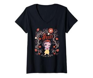 Womens Disney Princess Sweet Snow White Chibi V-Neck T-Shirt