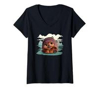 Womens Disney Raya and the Last Dragon Baby Tuk Tuk V-Neck T-Shirt