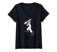 Women's Disney Sports Goofy Baseball Team Player V-Neck T-Shirt