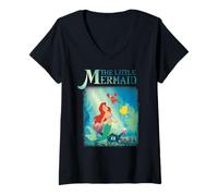 Womens Disney The Little Mermaid Ariel and Friends V-Neck T-Shirt