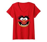 Womens Disney The Muppets Animal Big Face Costume V-Neck T-Shirt