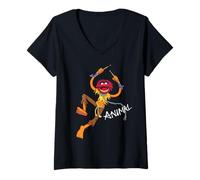 Women's Disney The Muppets Animal Electric Mayhem Band Big Pose V-Neck T-Shirt