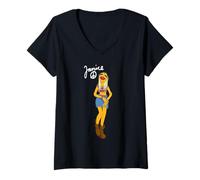 Women's Disney The Muppets Janice Electric Mayhem Band Big Pose V-Neck T-Shirt