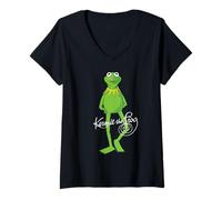 Women's Disney The Muppets Kermit the Frog Big Pose V-Neck T-Shirt