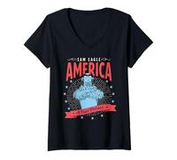 Women's Disney The Muppets Sam Eagle America A True Patriot USA V-Neck T-Shirt