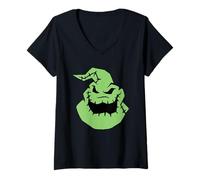 Womens Disney The Nightmare Before Christmas Oogie Boogie Big Face V-Neck T-Shirt