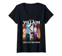 Womens Disney Villains Colorful Group Shot Humor V-Neck T-Shirt