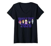 Womens Disney Villains Family Trip 2026 Disney Vacation Matching V-Neck T-Shirt