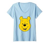 Womens Disney Winnie The Pooh Pooh Bear Large Face V-Neck T-Shirt