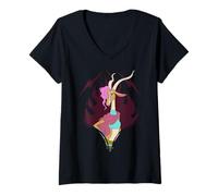 Womens Disney Zootopia 2 Gazelle Big Face Halloween Costume V-Neck T-Shirt