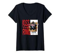 Womens Disney Zootopia Mr. Big Kiss The Ring Funny Quote V-Neck T-Shirt