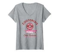 Womens Disney Zootopia The Big Donut from Little Rodentia Poster V-Neck T-Shirt