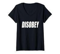 Women's Disobey I Will NOT Comply Resist Resistance Anti Authority V-Neck T-Shirt
