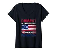 Womens Dissent Is The Highest Form of Patriotism American V-Neck T-Shirt