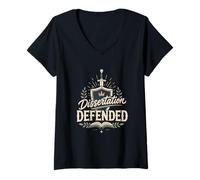 Women's Dissertation Gemeistert! Doctoral Degree Passed Doctor V-Neck T-Shirt