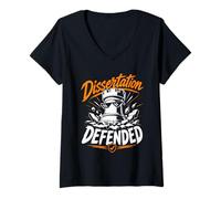 Women's Dissertation Gemeistert! Doctoral Degree Passed Doctor V-Neck T-Shirt