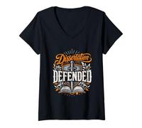 Women's Dissertation Gemeistert! Doctoral Degree Passed Doctor V-Neck T-Shirt