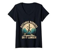 Womens Distance Runners Do It Longer Marathon Training |---- V-Neck T-Shirt