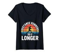 Womens Distance Runners Do It Longer Marathon Training ------ V-Neck T-Shirt
