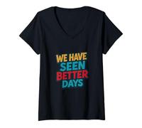 Womens Distressed Better Days Timon Athens Shakespeare Quote Meme V-Neck T-Shirt