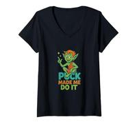 Womens Distressed Puck Midsummer Night Dream Fairy Imp Shakespeare V-Neck T-Shirt
