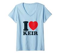 Womens Distressed Retro Vintage I Love Keir Starmer V-Neck T-Shirt