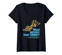 Womens Distressed What Means Trump Timon Athens Shakespeare Quote V-Neck T-Shirt