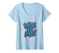 Womens Distressed Woe Ophelia Hamlet Shakespeare Quotation Meme V-Neck T-Shirt