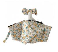 Women's Ditsy Floral Folding Umbrella Auto Open Close UPF 50+ UV Sun Umbrellas Windproof Waterproof Compact Parasol for Sun & Rain Lightweight Portable Travel Umbrella with Black Anti-UV Coating
