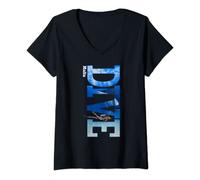 Womens DIVE Malta SCUBA Diving Snorkeling V-Neck T-Shirt