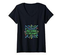 Women's Diversified Income Strategy Growth Mindset Design V-Neck T-Shirt