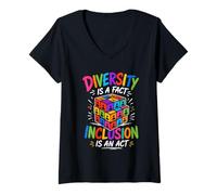 Women's Diversity is a fact Inclusion is an Act Diversity Inclusion V-Neck T-Shirt