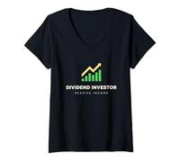 Women's Dividend Investor Passive Income Stock Market Investor V-Neck T-Shirt