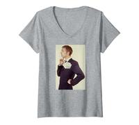 Womens Divine Comedy Singer Neil Hannon by Andy Willsher V-Neck T-Shirt